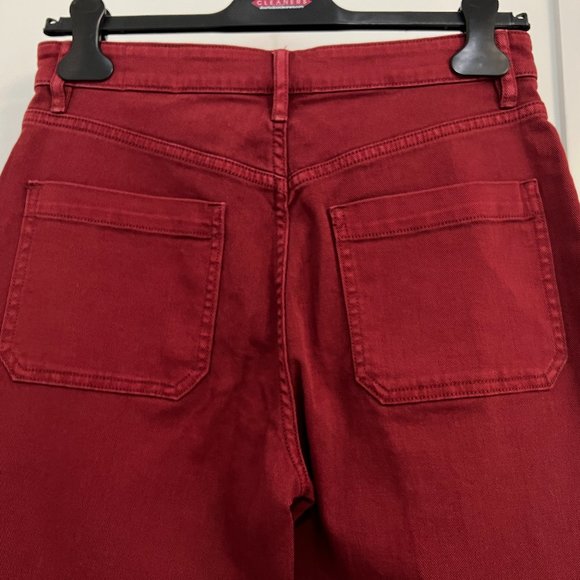 Vince Wide Leg High-Rise Crop Leg Trouser 29 Anise Red - Picture 7 of 9